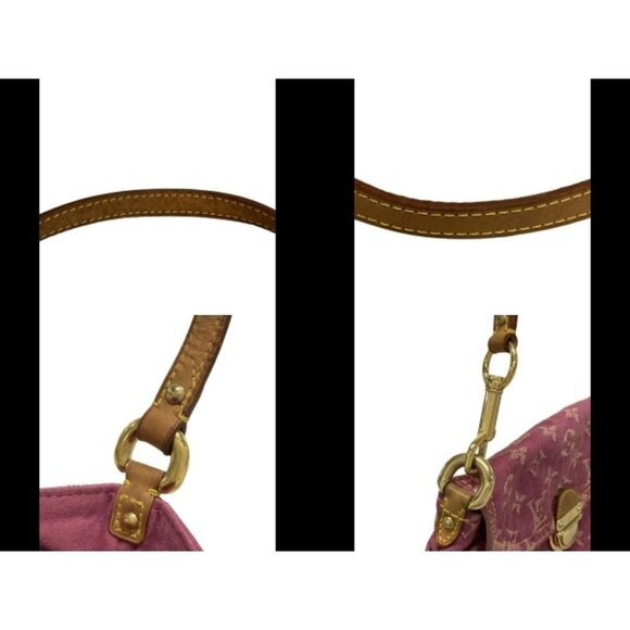 RARE Authentic Louis Vuitton Mini Pleaty Denim Monogram Shoulder Hand Bag Pink - Picture 11 of 11